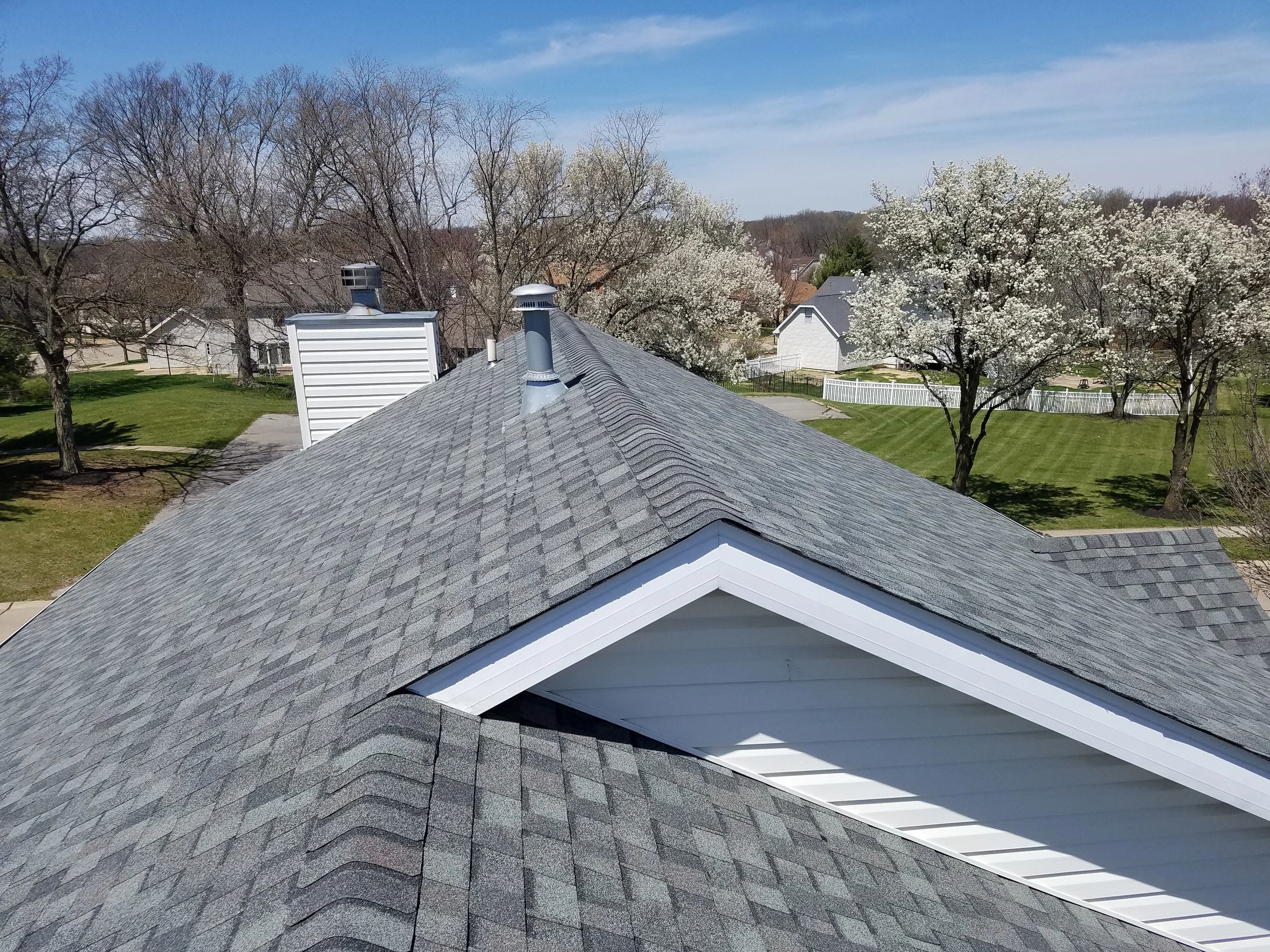 Completed residential roofing project